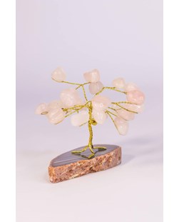 Árvore pedra Quartzo Rosa mini