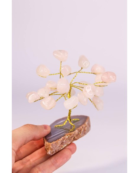 Árvore pedra Quartzo Rosa mini