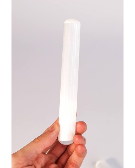 Bastão Massageador Selenita Branca 16 cm 
