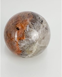 Bola Turmalina Preta com Feldspato no Quartzo 7,0 a 7,1 cm aprox.