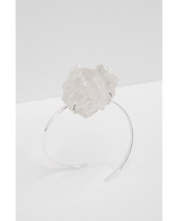 Bracelete Drusa Cristal com Garra banhado Prata 