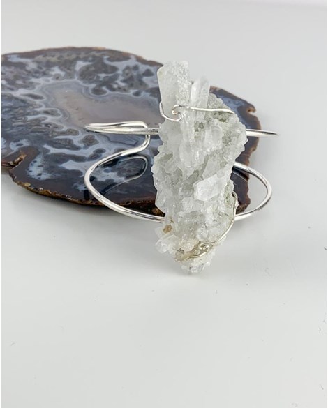 Bracelete Drusa Cristal de Quartzo Banho Prata