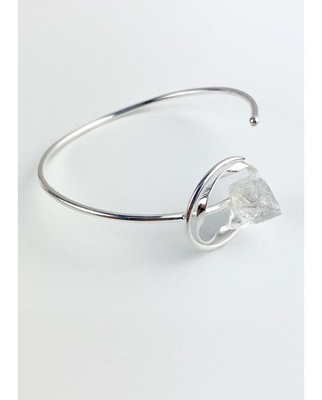 Bracelete Pedra Natural Cristal Banhado Prata