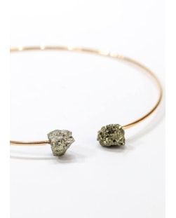 Choker Pirita banho ouro