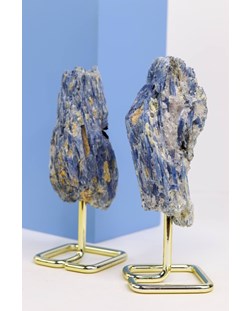 Cianita Azul na Base de Metal Dourada 375 a 454 gramas