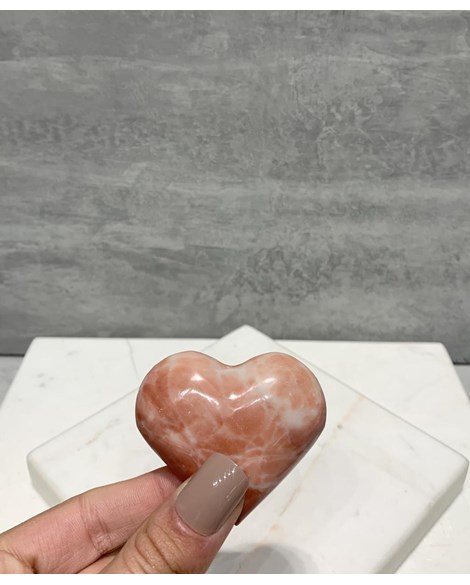 Coração Dolomita rosa 5,0 a 5,5 cm aprox.
