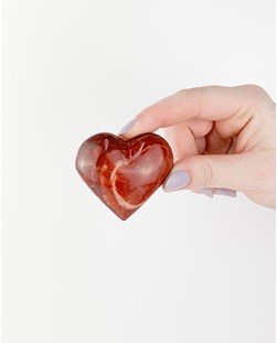 Coração Dolomita vermelha 5,5 cm aprox.