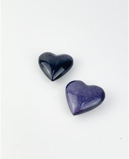 Coração Gold Stone Azul 4,8 a 5,8 cm aprox.