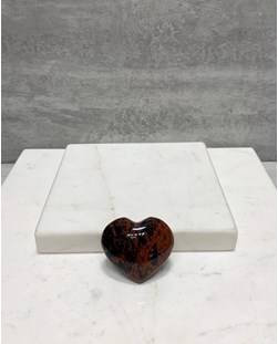 Coração Obsidiana cor do Mogno 4,5 cm aproximadamente 