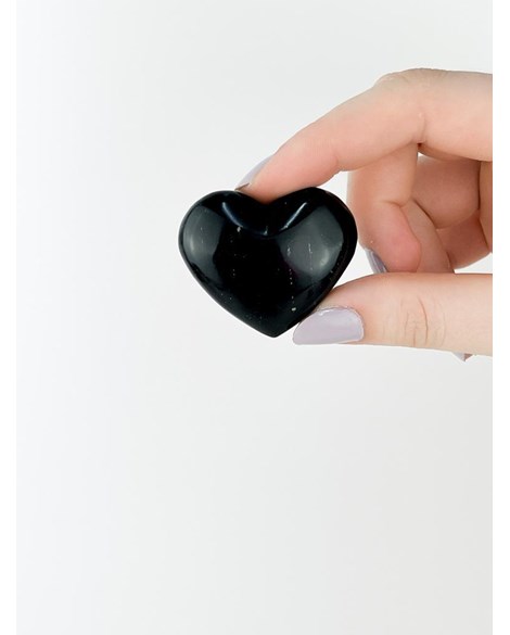 Coração Obsidiana preta 3,7 a 4,2 cm aprox.