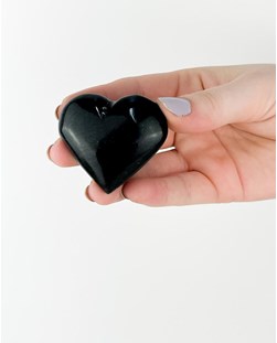 Coração Obsidiana preta 4,4 a 4,8 cm aprox.