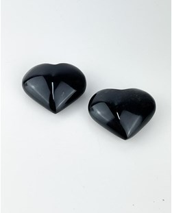 Coração Obsidiana preta 4,8 a 5,4 cm aprox.