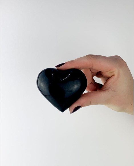 Coração Obsidiana Preta 6,0 a 6,8 cm aprox.