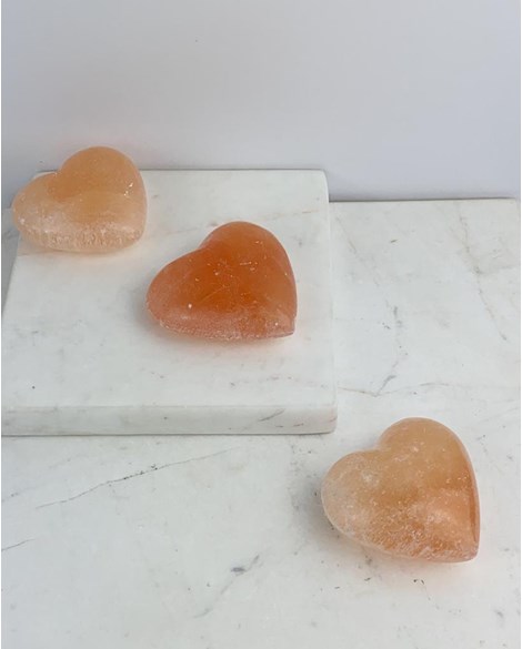 Coração Selenita laranja  100 a 129 gramas aprox.