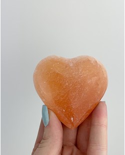Coração Selenita laranja  100 a 129 gramas aprox.