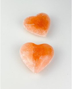 Coração Selenita laranja  154 a 167 gramas aprox.