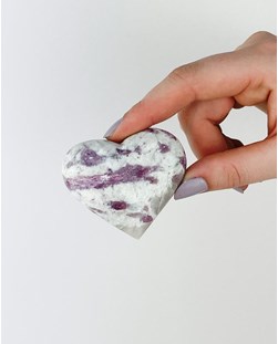 Coração Turmalina Rubelita na Matriz 6,1 cm aprox.