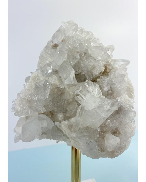 Drusa Cristal de Quartzo com Base Madeira Branca 500 a 797 gramas