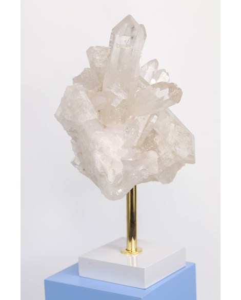 Drusa de Cristal Base de Madeira Branca 1,311Kg