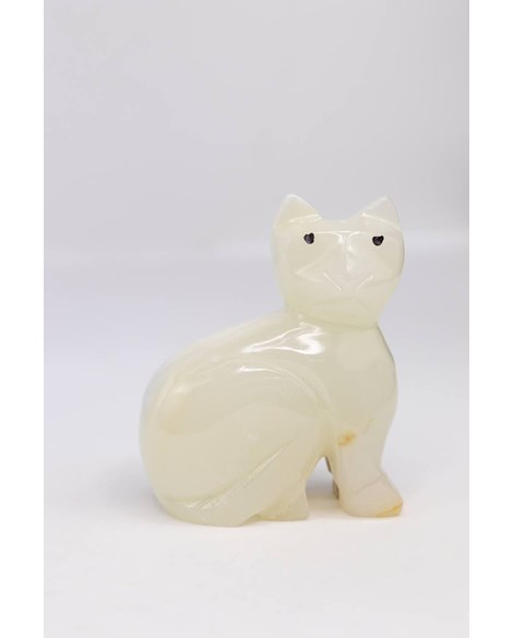 Gato de Pedra Ônix Branco