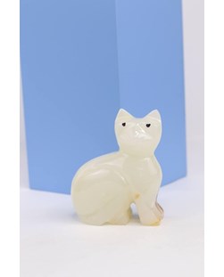 Gato de Pedra Ônix Branco