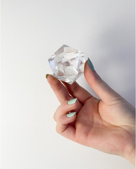 Icosaedro Cristal Quartzo 20 Lados 117 a 154 gramas aprox.