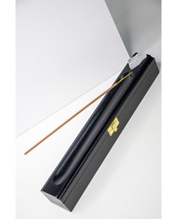 Incensário Cristal de Quartzo box madeira pinus preta