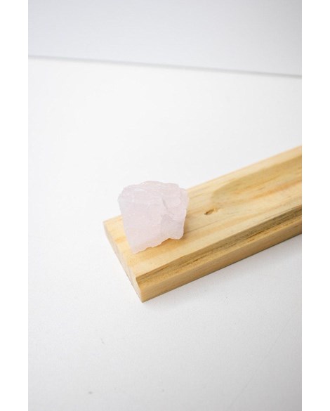 Incensário Quartzo rosa single madeira clara