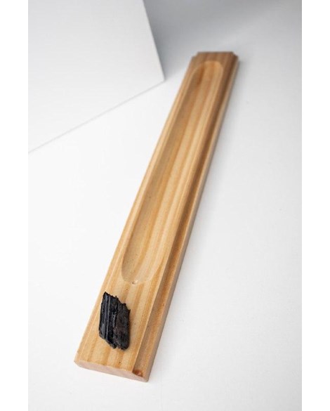 Incensário Turmalina preta single madeira clara