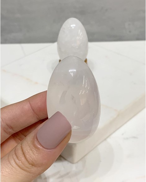 Ovo Cristal de Quartzo Opalado Yoni Egg 68 a 72 gramas aprox.