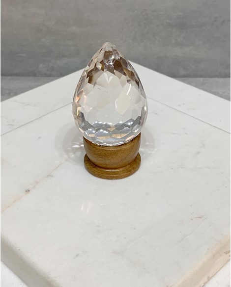 Ovo facetado Cristal de Quartzo 92 a 100 gramas aprox.
