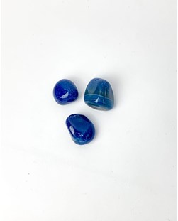 Pedra Ágata Azul Tingida Rolada 8 a 15 gramas