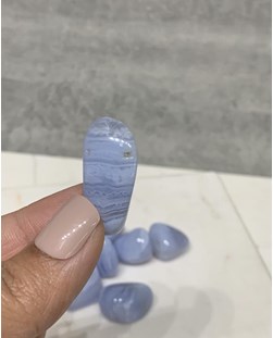 Pedra Ágata Blue Lace rolada 8 a 10 gramas