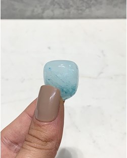 Pedra Aragonita Azul Rolada 16 a 18 gramas