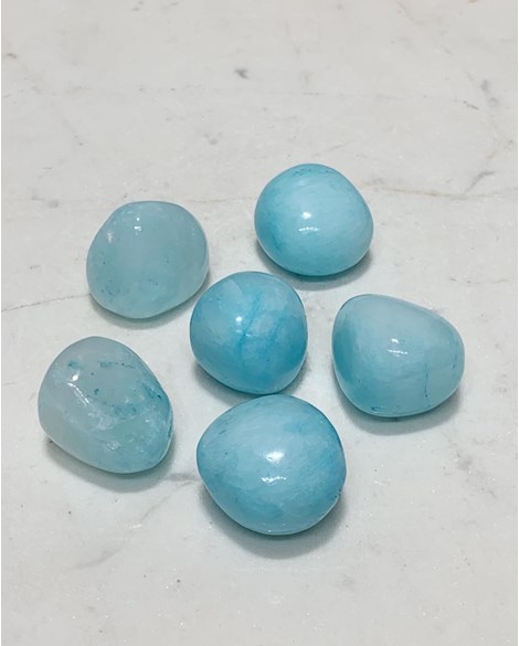 Pedra Aragonita Azul Rolada 16 a 18 gramas