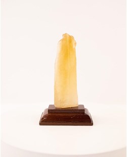 Pedra Calcita Amarela Bruta na Base Madeira 50 gramas 