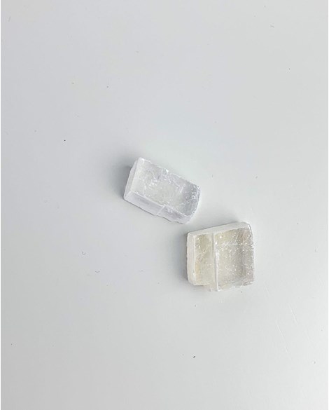 Pedra Calcita Ótica branca bruta 10 a 19 gramas