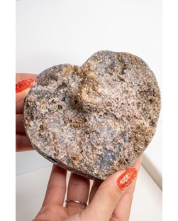 Pedra Coração Geodo de Ágata Natural 611 gramas