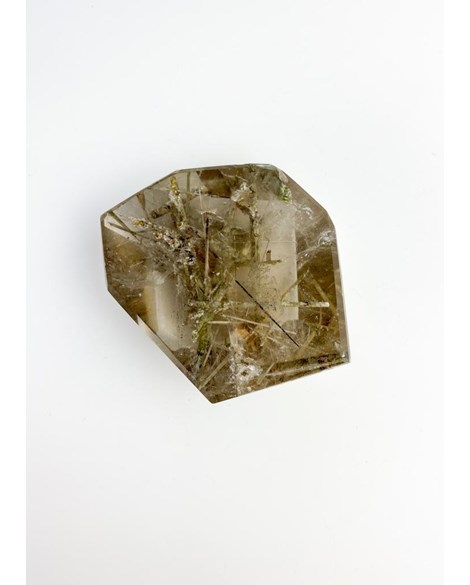 Pedra Cristal de Quartzo com Epidoto bruto 78 gramas