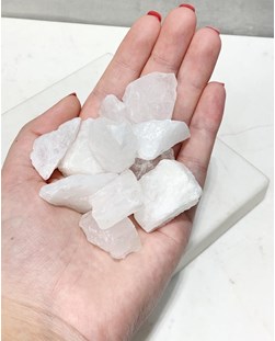Pedra Cristal Quartzo Neve bruto 10 a 15 gramas