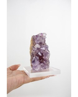 Pedra Drusa Ametista na Base Acrílica 420 a 463 gramas