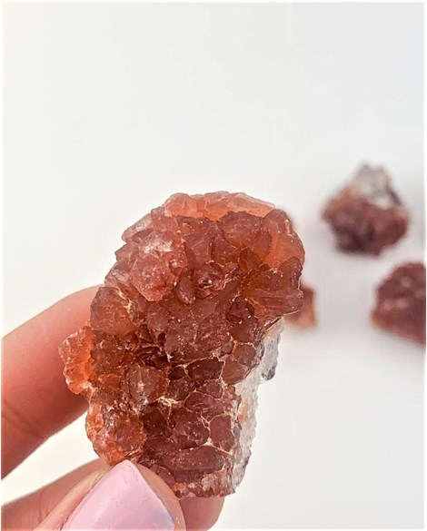 Pedra Drusa Jacinto de Compostela (Quartzo vermelho) Bruto 5 a 25 gramas