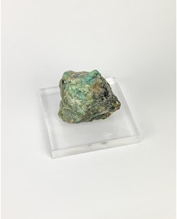 Pedra Esmeralda Bruta Na Matriz com Base Acrílico 220 gramas