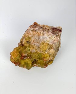 Pedra Fluorita Amarela Coleção Forma Cubo na Matriz 460 gramas