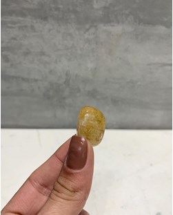 Pedra Fluorita Amarela Rolada 9 a 12 gramas