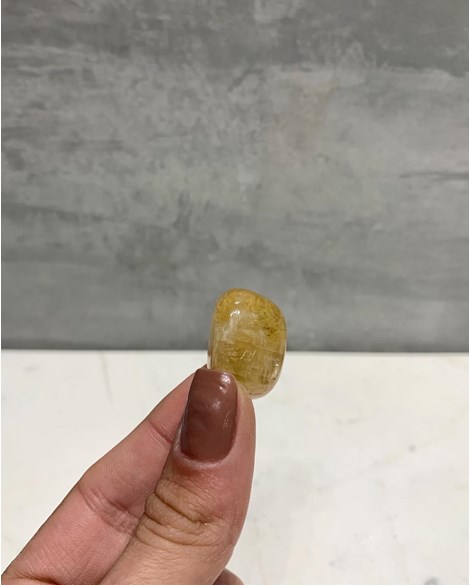 Pedra Fluorita Amarela Rolada 9 a 12 gramas