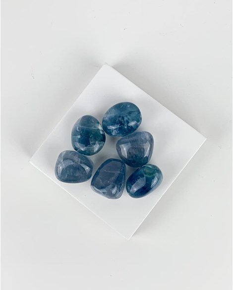 Pedra Fluorita Azul Rolada 12 a 15 gramas