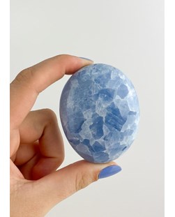 Pedra Forma de Sabonete de Calcita Azul 136 a 145 gramas