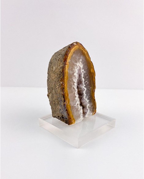 Pedra Geodo Ágata Natural na Base Acrílica 142 gramas