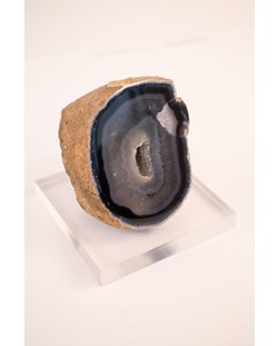 Pedra Geodo Ágata Natural na Base Acrílica 318 gramas